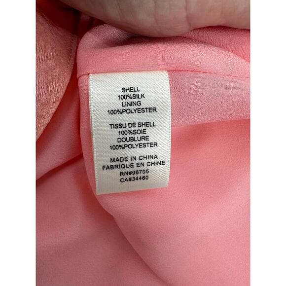 Rebecca Taylor Silk Flutter A-Line Dress Size 4 peach - Picture 9 of 11